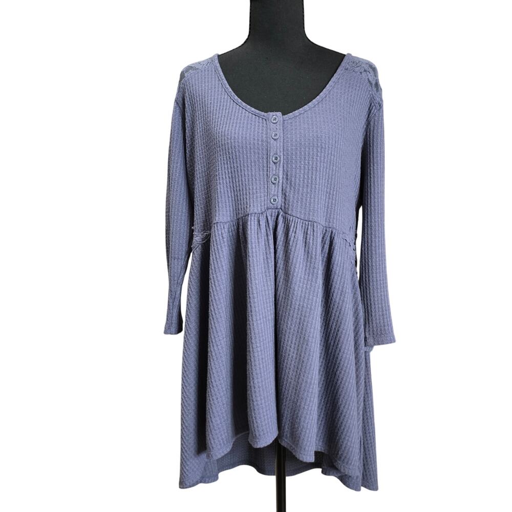 Torrid Periwinkle Purple Blue Lace Panel Tunic Sz 1 1X 14-16